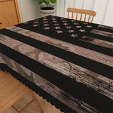 Lofaris Abstract Pattern Black Usa Flag Holiday Tablecloth